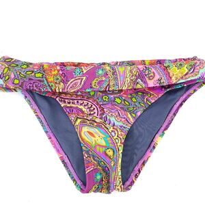 Victoria's Secret Bikini Bottom Swimsuit Size XS Purple Paisley, Foldover